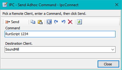 Figure 1. Send Adhoc IPC Command dialog 