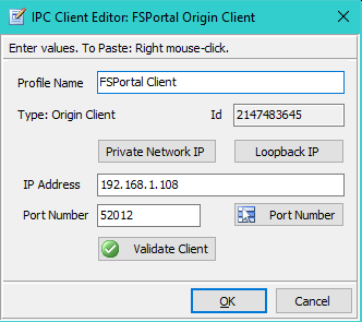 Figure 5. IPC Client Profile Editor 