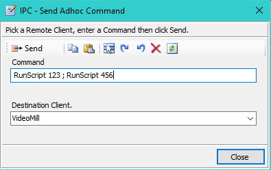 Figure 3a. Send Adhoc IPC Command dialog 