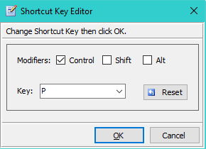 Figure 3. Shortcut Key Editor