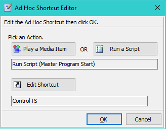 Figure 1. Ad Hoc Shortcuts Editor