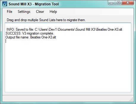Figure 1. Sound Mill X3 - Migration Tool