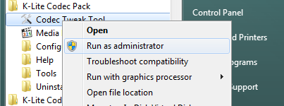 Windows Start Menu (Run as Administrator)