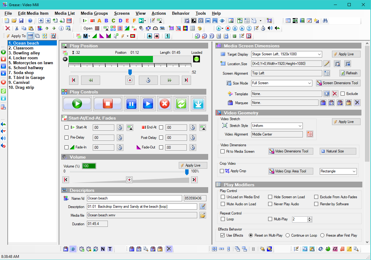 Figure 5.  Media List Editor and Play Console 